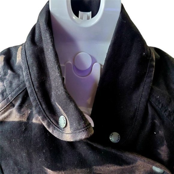 ARITZIA Wilfred Free Blk Tie Dye Linen Cotton Moto Vest, XXS - Picture 5 of 9